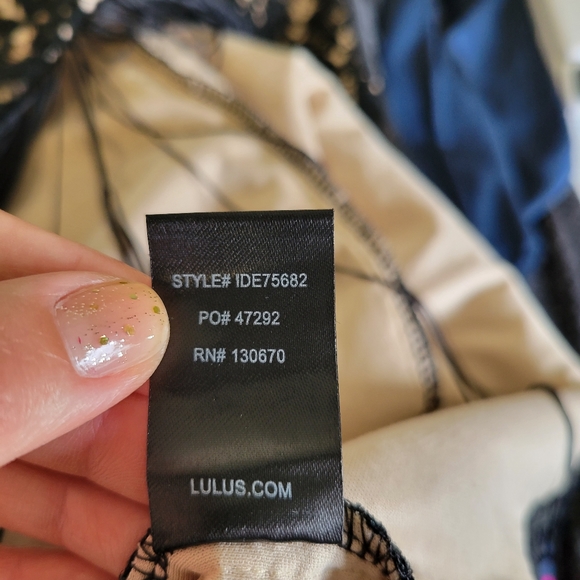 Lulu's Ain't Misbehavin' Black Lace Fringe Strapless Bodycon Sexy Dress Size S - Picture 12 of 13